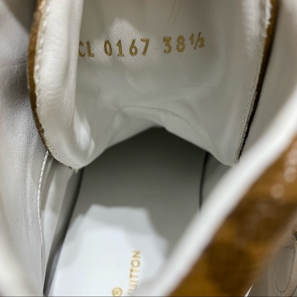 RARE Louis Vuitton Calfskin Reverse Monogram Boombox High top Sneakers White - Picture 6 of 10